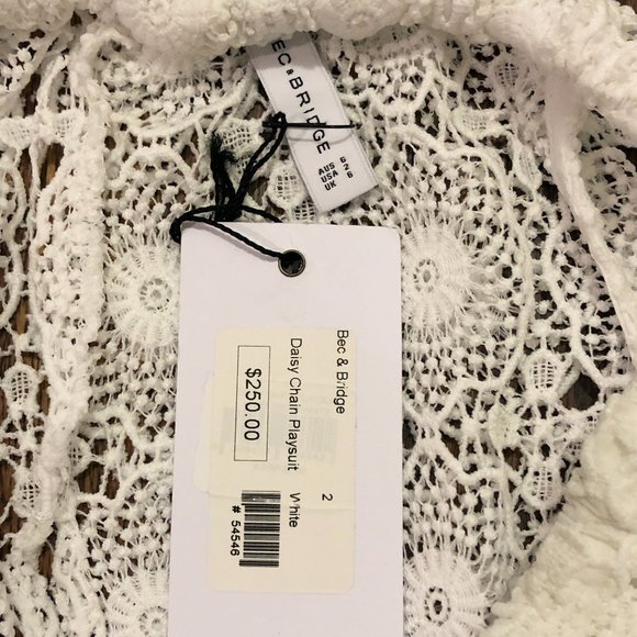 Bec Bridge White Daisy Eyelet Lace Playsuit Romper - Picture 11 of 13